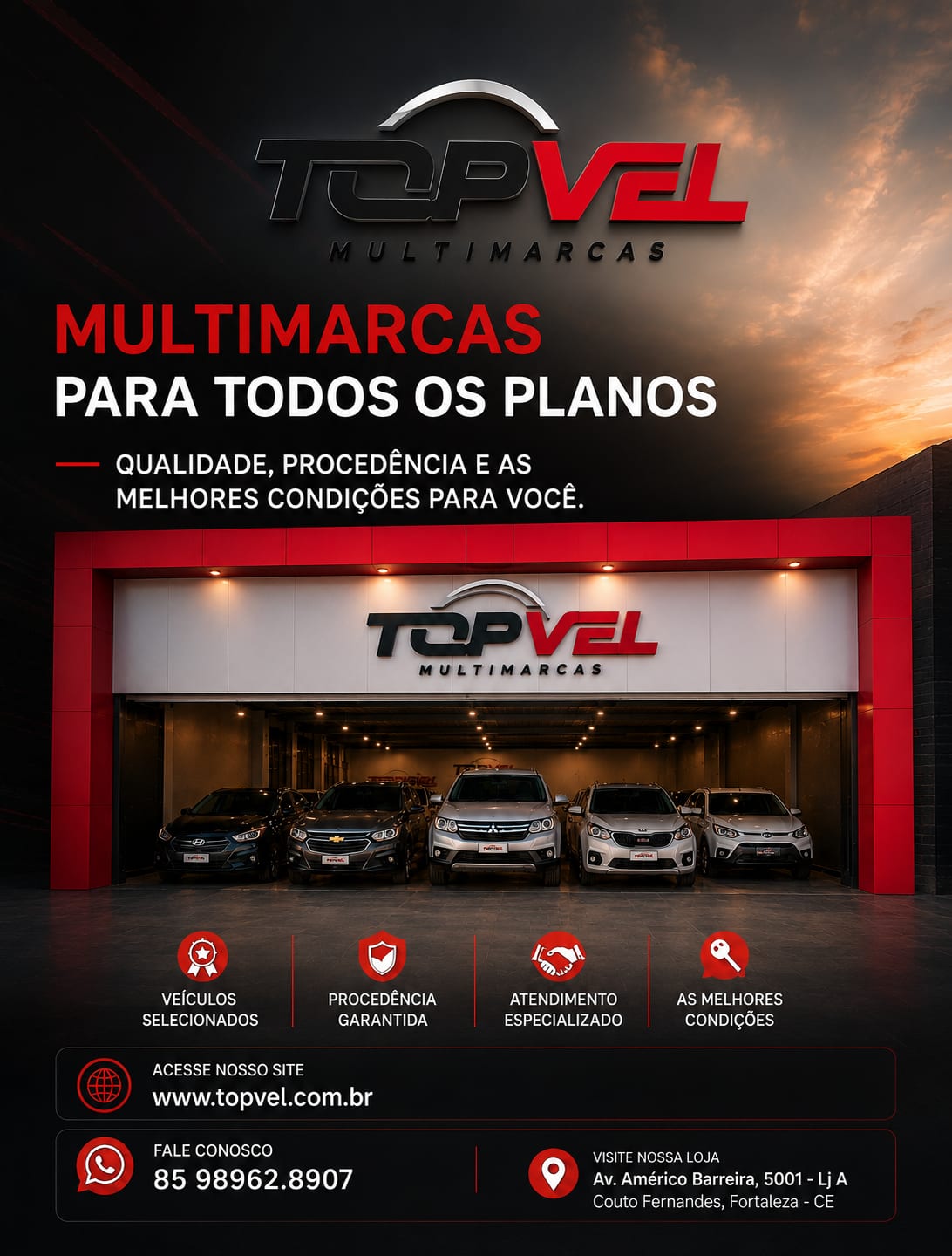 Fachada da TopVel Multimarcas